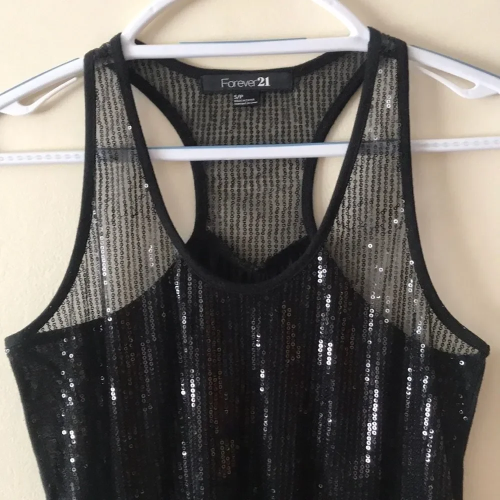 Forever 21 Sequins Tank Top Size S